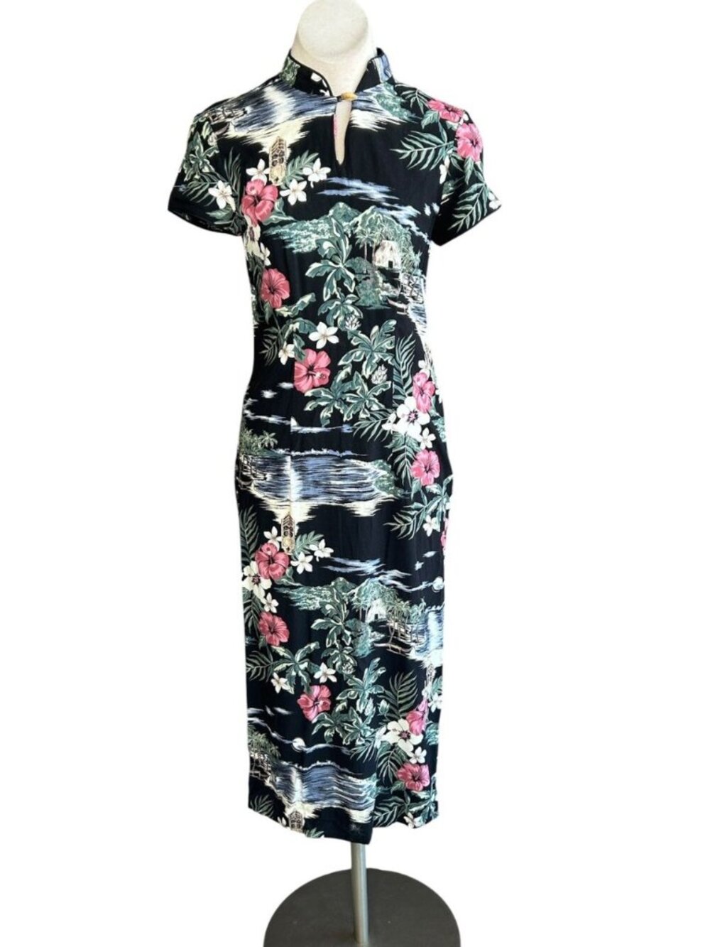 Island Moments By Emme Iolani Asian Inspired Hawaiian Pencil Dress Size Small